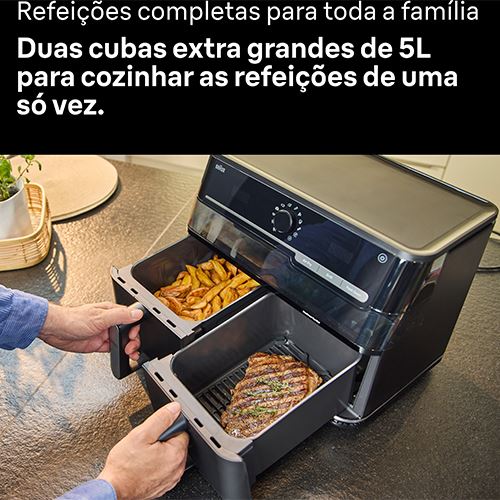 Fritadeira sem Óleo AirFryer Braun  TD5073  TwinCook 5 | 10 L - Preto Mate - Image 5