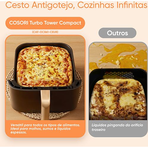 Fritadeira sem Óleo AirFryer Cosori Turbo Tower Compact Chef Edition 8,6 L - Preto - Image 10