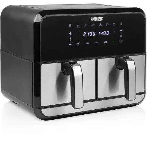 Fritadeira Sem Óleo AirFryer Princess 182074.01 2 x 4 L - Preto | Inox