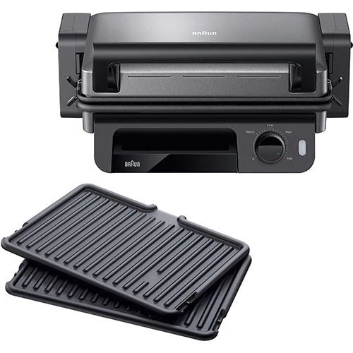 Grelhador Elétrico de Placas Braun Multigrill 5 CG5010IGY | 2000W | Preto/Aço inox