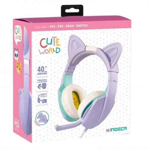Auscultadores Indeca Cute World Gato