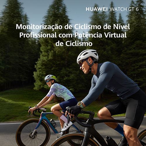 Huawei Watch GT6 - 46mm - Prateado | Bracelete Fluoroelastómero Preto - Image 6