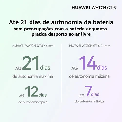 Huawei Watch GT6 - 46mm - Prateado | Bracelete Pele Sintética Castanha - Image 5