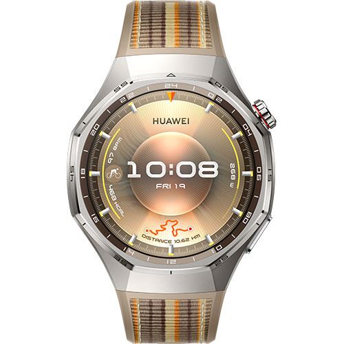 Huawei Watch GT6 Pro - 46mm - Prateado | Bracelete de Tecido Compósito Castanho - Image 2