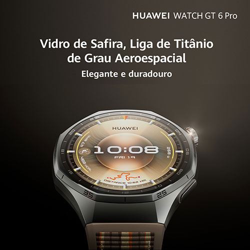 Huawei Watch GT6 Pro - 46mm - Prateado | Bracelete de Tecido Compósito Castanho - Image 6