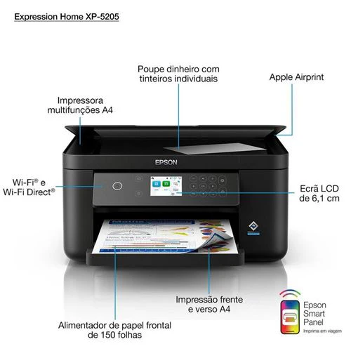Impressora Multifunções Epson Expression Home XP-5205 Jato Tinta Cores WiFi - Image 3
