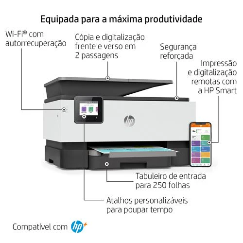 Impressora Multifunções HP OfficeJet 9012e | 22 ppm | Wi-Fi | Ethernet | Instant Ink - Image 4