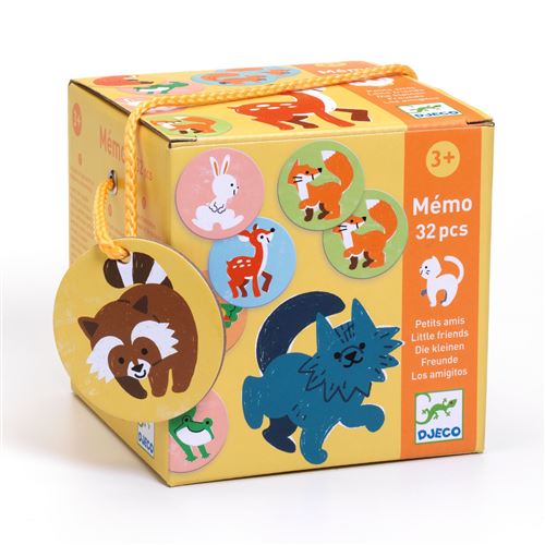 Jogo de Memória e Associação - Pequenos Amigos - 32 Peças - Djeco Toys