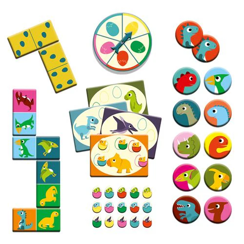 Jogo de Tabuleiro Dominó, Bingo e Memória - Dinossauros - Djeco Toys - Image 3