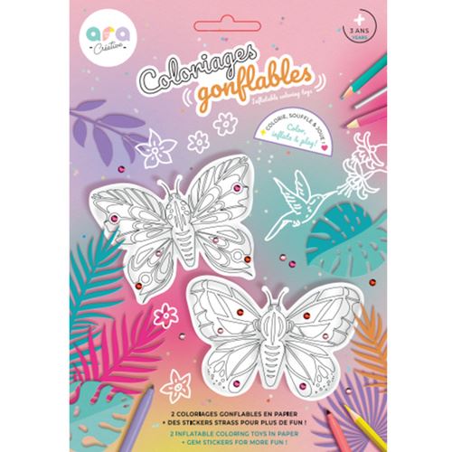 Kit de Borboletas Insufláveis Para Colorir - 2 em 1 - Nature & Découvertes