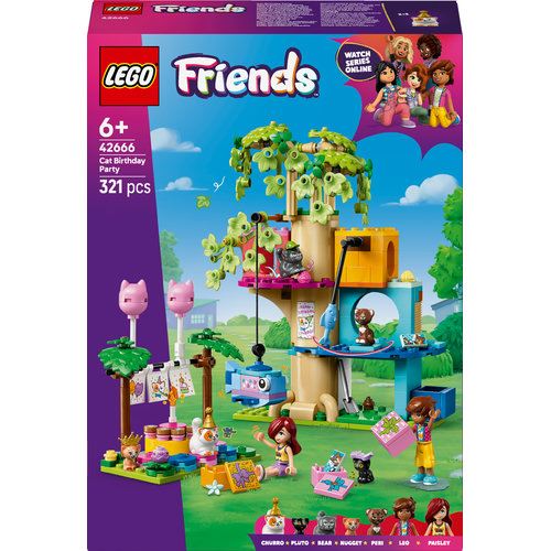 LEGO® Friends 42666 - Festa de Aniversário do Gato e Casa da Árvore