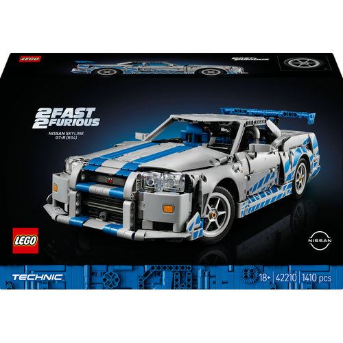 LEGO® Technic 42210 - Velocidade Furiosa Carro Nissan Skyline GT-R | R34