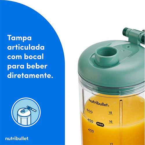 Liquidificadora Portátil Nutribullet NBP013GR Flex - Verde - Outlet - Grade A - Image 6