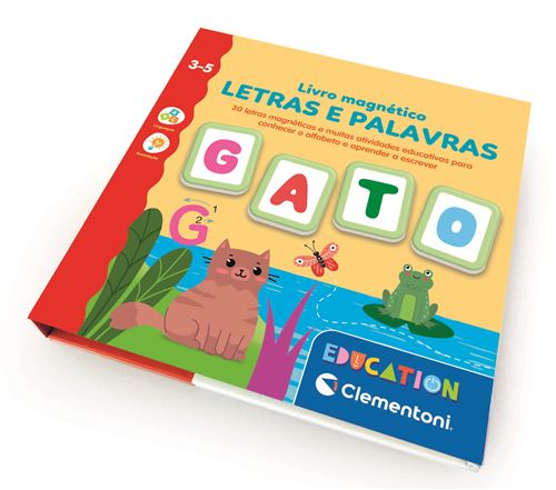 Livro Magnético: Letras e Palavras - 30 Peças Magnéticas - Education Clementoni