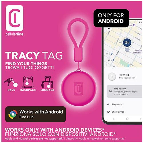 Localizador sem Fios Cellular Line Tracy Tag  (Android) - Rosa - Image 2