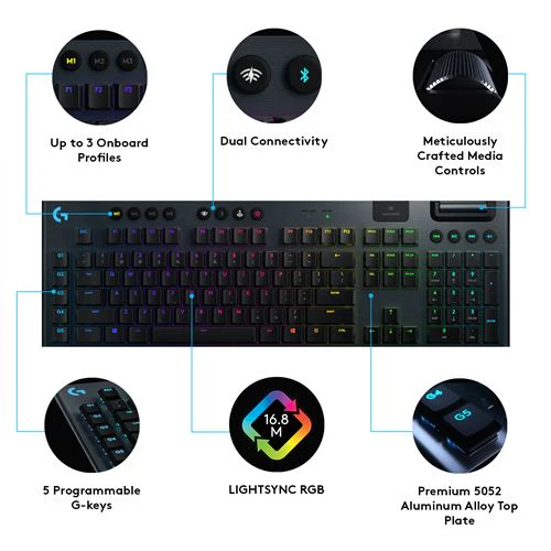 Teclado Wireless Gaming Logitech G915 RGB Lightspeed - Image 7