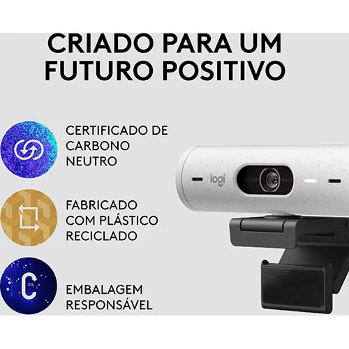 Webcam Logitech Brio 500 - FHD - Branco - Image 5