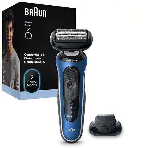 Máquina de Barbear Braun S6 62-B1200 S - Azul