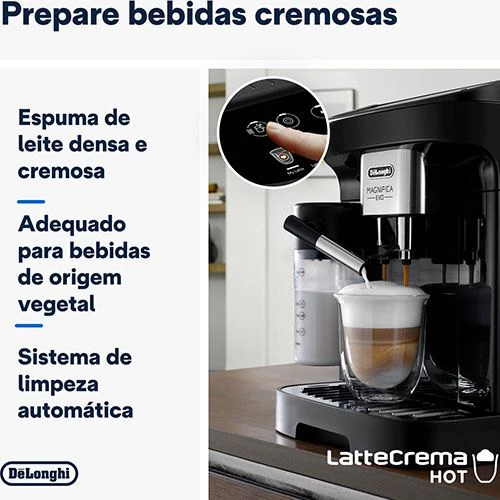 Máquina de Café Expresso Automática Delonghi Magnifica Evo Cappuccino ECAM290.61.B - Preto - Outlet - Grade B - Image 4