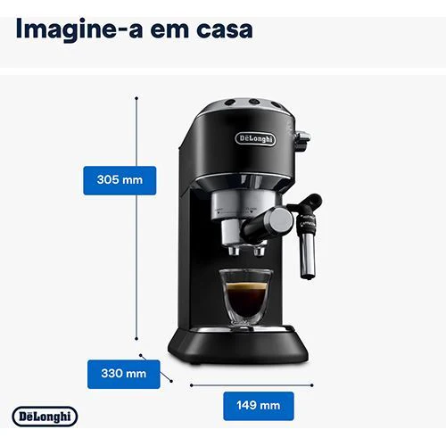 Máquina de Café Manual DeLonghi Dedica Style Ec685.Bk - Preto - Outlet - Grade A - Image 4