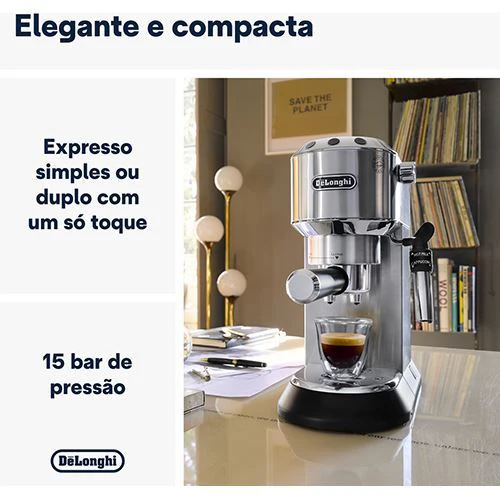 Máquina de Café Manual DeLonghi Dedica Style Ec685.M - Metal - Outlet - Grade A - Image 2