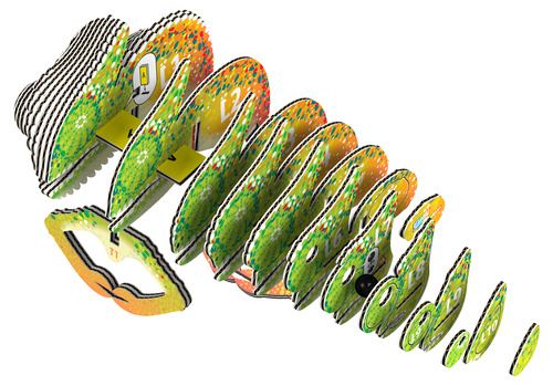 Maquete Eugy Camaleão 3D - Montagem em Papelão - Nature & Découvertes