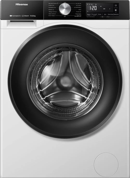 Máquina de Lavar e Secar Roupa Hisense WD3S1043BW3 | 10.5/6 Kg | 1400 RPM | D | Branco