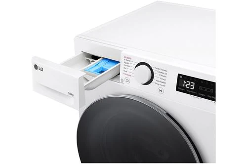 Máquina de Lavar e Secar Roupa LG F4DR509S1W | 9/6 Kg | 1400 RPM | D | Branco | Preto - Image 4