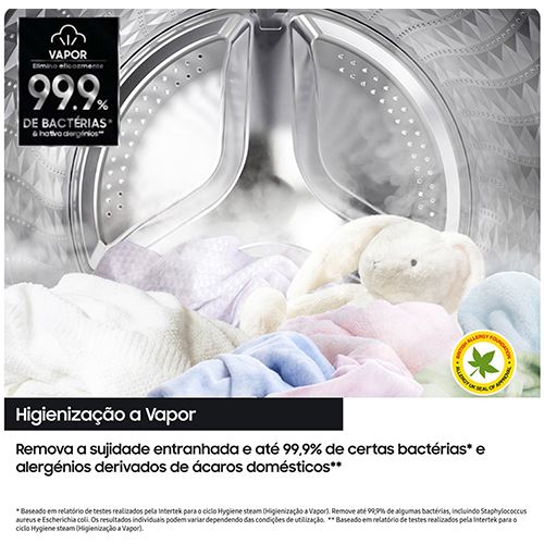 Máquina de Lavar e Secar Roupa Samsung WD90DG5B15BEEP AI Eco Bubble | 9/6 Kg | 1400 RPM | D | Branco - Image 6