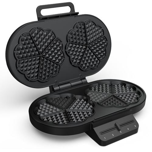 Máquina de Waffles Princess 132384 Waffles Coração - Preto