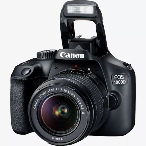 Máquina Fotográfica Canon EOS 4000D Preta + EF-S 18-55 f/3.5-5.6 + Mochila + SD 16GB - Image 3