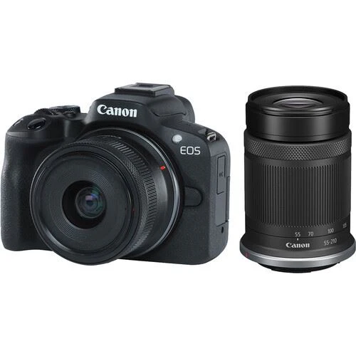 Máquina Fotográfica Mirrorless Câmara Fotográfica Canon Mirrorless EOS R50 + RF-S 18-45 IS STM + RF-S 55-210 STM
