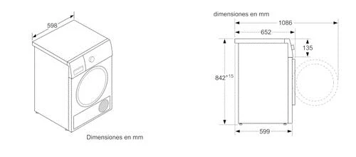 Máquina de Secar Bosch Serie 6 WTR87641ES | 8 Kg | Bomba de Calor | A+++ | Branco - Image 2
