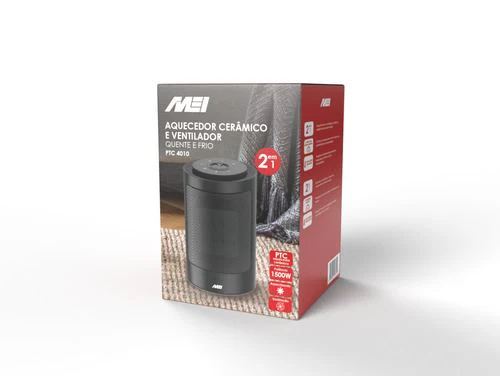 Mini Aquecedor Cerâmico e Ventilador Mei PTC 4010 - Image 2