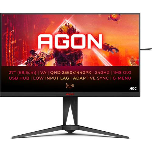 Monitor Gaming AOC Agon AG275QZN | 27'' | 240 Hz | QHD
