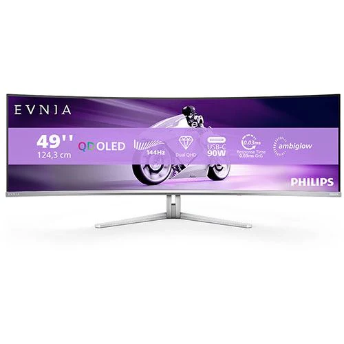 Monitor Gaming Curvo UltraWide Philips Evnia 8000 49M2C8900L/00 | QD OLED 49" | 144 Hz | Dual QHD