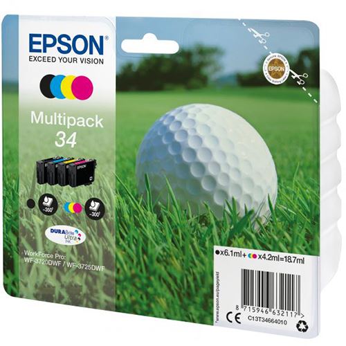 Multipack Tinteiro Epson 34 - C13T34664010 - Preto | Ciano | Amarelo | Magenta