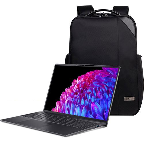 Pack Computador Portátil Acer Swift 16 AI SF16-51-95H5 | OLED 16'' | Intel® Core™ Ultra 9 | 32GB | 1TB SSD + Mochila