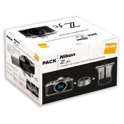 Pack Máquina Fotográfica Mirrorless Nikon Z fc - Prateado + 16-50mm VR + Mochila