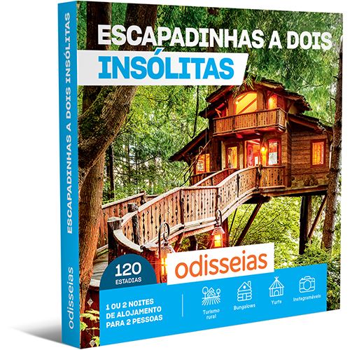 Pack Presente Odisseias - Escapadinhas a dois - Insólitas | Experiência de 1 ou 2 noites originais | 2 pessoas