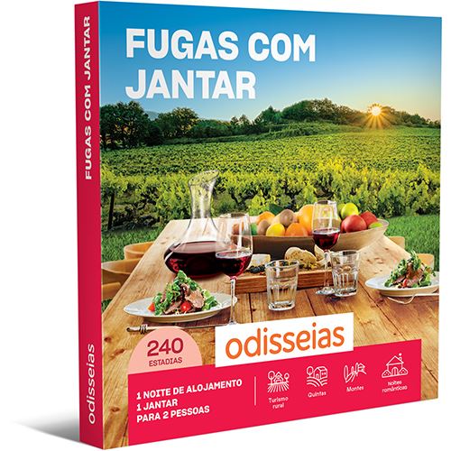 Pack Presente Odisseias - Fugas com Jantar | Experiência 1 noite | Jantar |2 pessoas