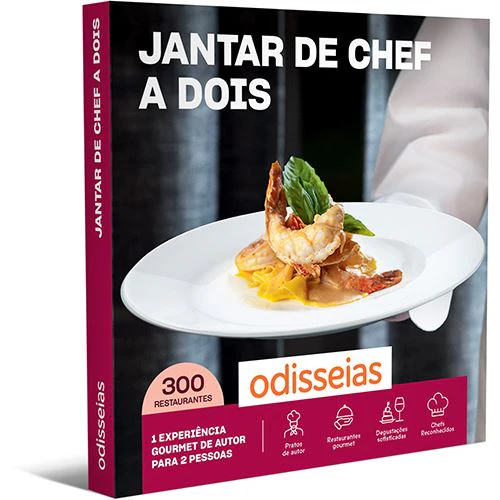 Pack Presente Odisseias - Jantar de Chef a Dois | Experiência gourmet | 2 pessoas