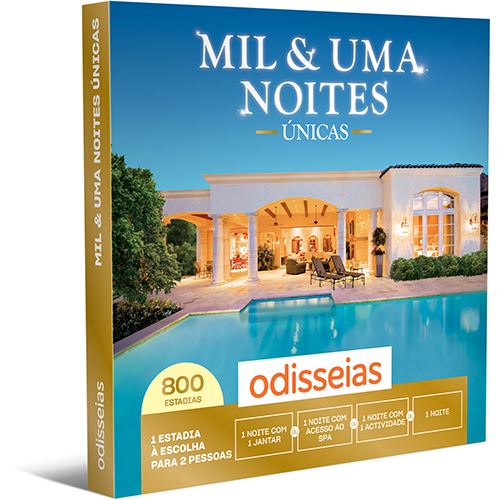 Pack Presente Odisseias - Mil & Uma Noites Únicas | Experiência de 1 noite Opção jantar, Spa ou actividade | 2 pessoas