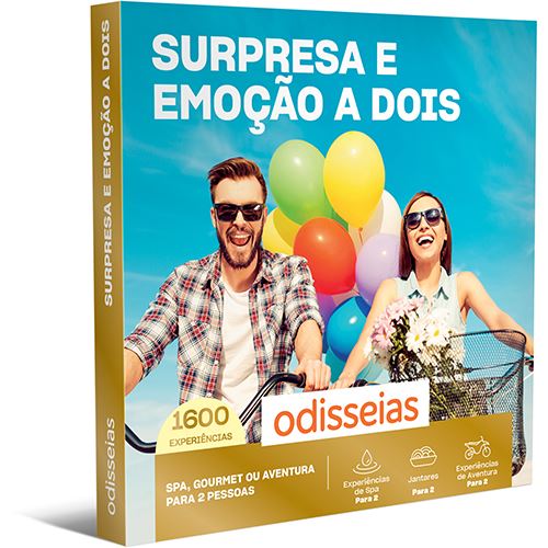 Pack Presente Odisseias - Surpresa e Emoção a Dois | Experiência SPA, gourmet ou aventura | 2 pessoas