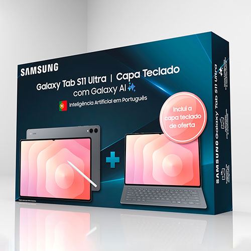 Pack Tablet Samsung Galaxy Tab S11 Ultra - 11" - Wi-Fi - 256GB - Cinzento + Capa Teclado