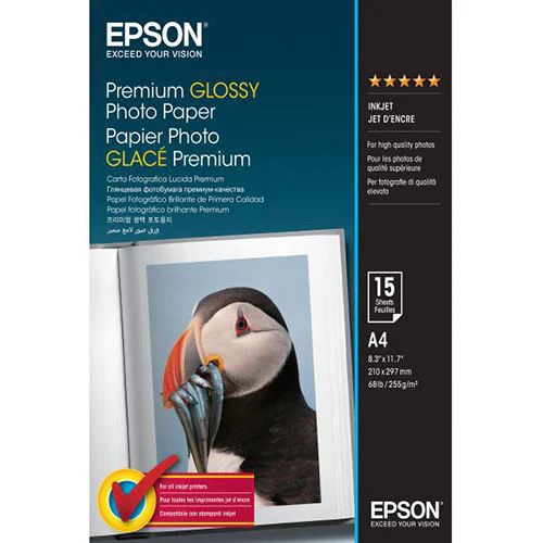 Papel Fotográfico Brilhante Epson C13S042155 - 15 Folhas | A4