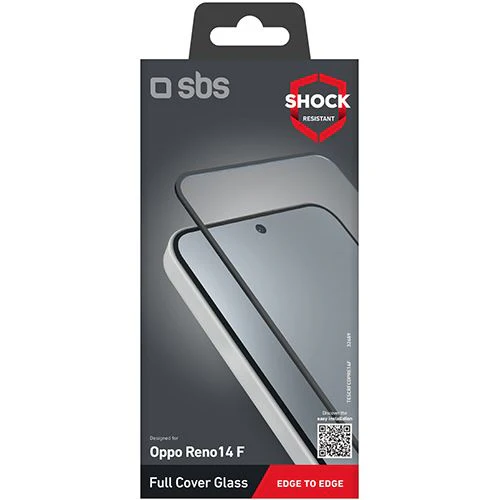 Película Ecrã Vidro Temperado SBS Full Cover Glass para OPPO Reno 14F - Moldura Preta - Image 2