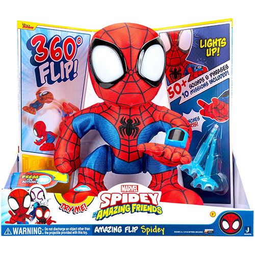 Peluche Marvel Spidey & Friends - Amazing Flip Spidey - Concentra
