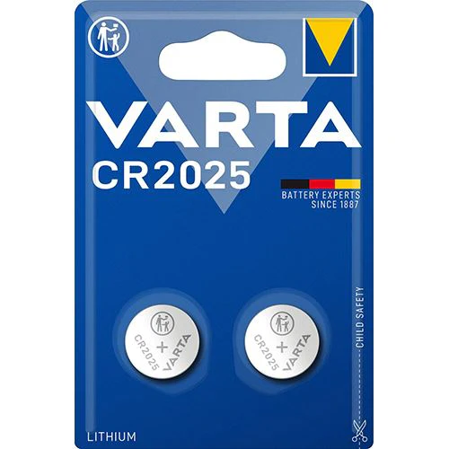 Pilha de Lítio Botão Varta CR2025 - 2 Unidades