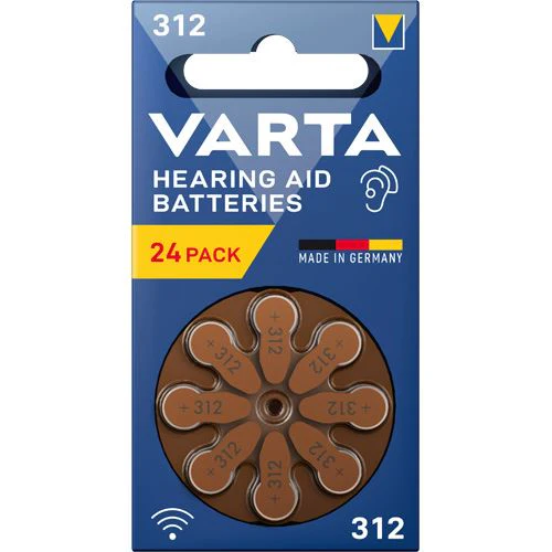 Pilha para Aparelhos Auditivos Varta Tamanho 312 - Multipack 24 Unidades